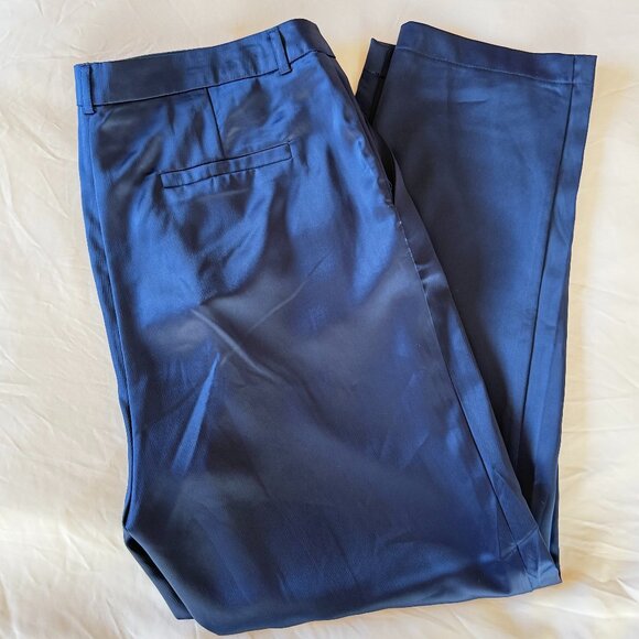 Lulus My Story Navy Blue Satin Trouser Pants - Picture 5 of 8
